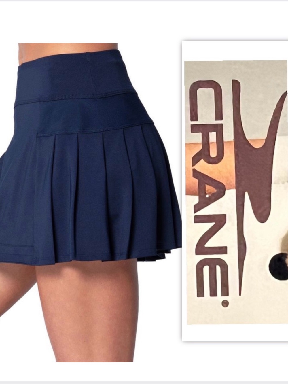 CRANE Elite Navy Premium Pleated Athletic Skort